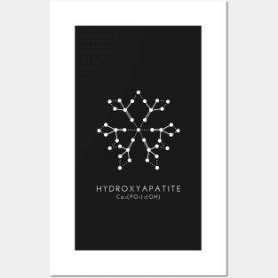 Hydroxyapatite Molecular Structure - Black Posters and Art